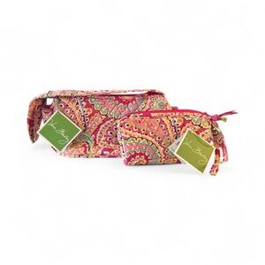 Vera Bradley Pink and Green Paisley Bag Duo